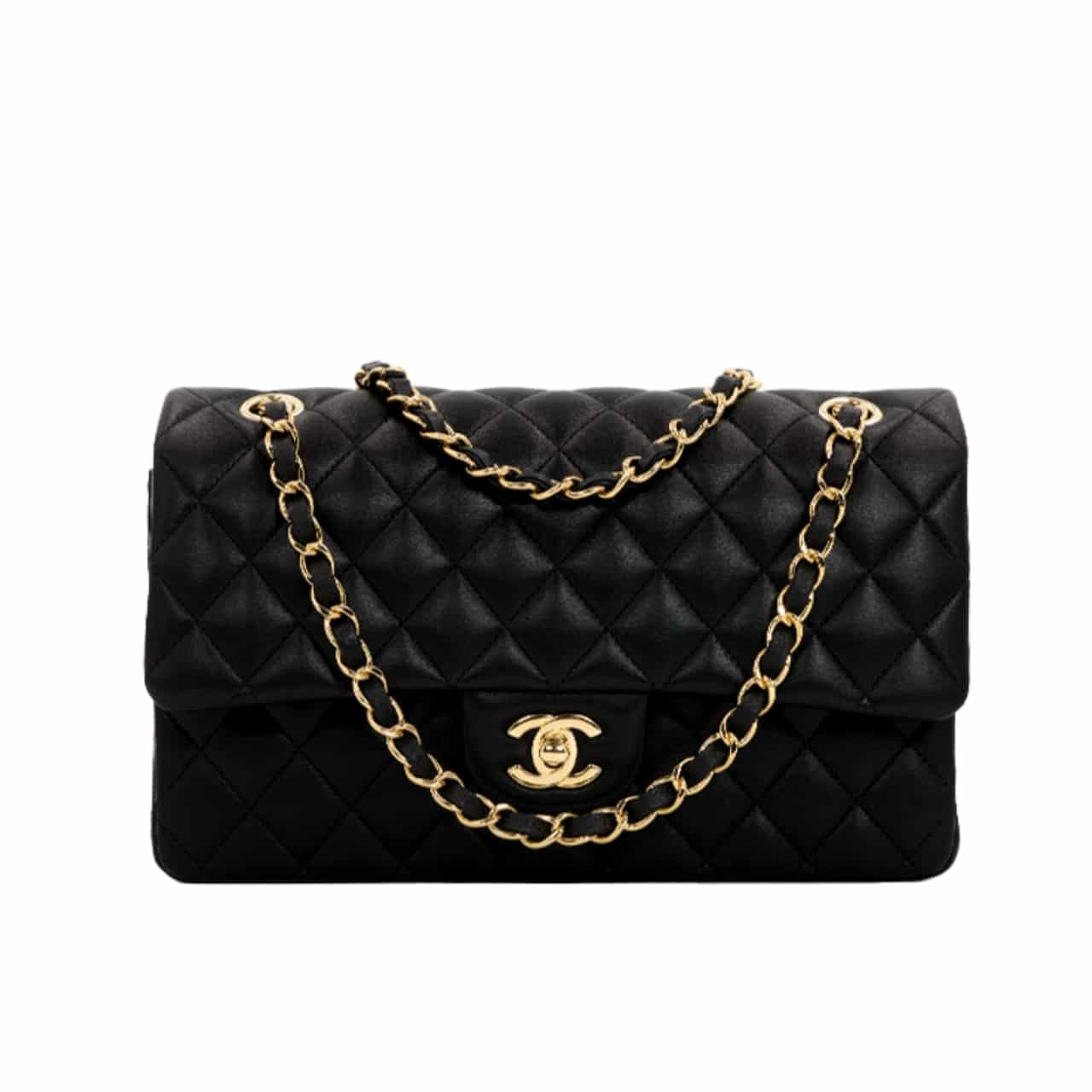 14-2-2 Chanel Classic Flap Black Gold Hardware 25Cm - Image 1