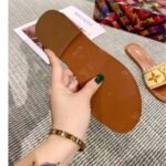 Louis Vuitton Lock It Flat Mule Cognac Brown Leather 1A8SVI - Image 4