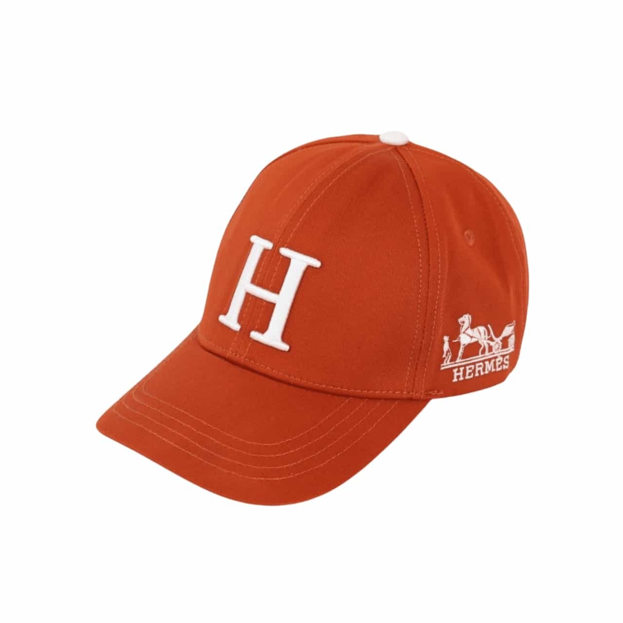282 Hermes New Carriage Baseball Cap Orange - Image 1