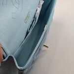 Chanel Classic 11.12 Handbag Gold Tone Metal Light Blue 30Cm - Image 8