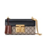 Gucci Padlock Small Shoulder GG Supreme Canvas Black 22Cm ‎735103 KLQJG 9785
