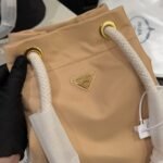 Prada Mariner Re Nylon Small Bucket Bag Camel Brown 22Cm 1BE082 2HG8 F0040 V OOO - Image 5
