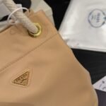 Prada Mariner Re Nylon Small Bucket Bag Camel Brown 22Cm 1BE082 2HG8 F0040 V OOO - Image 6