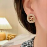 Chanel Round Stud Earrings Gold - Image 3