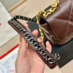 Chanel 19 Flap Bag Shiny Gold And Silver Tone Brown 20Cm - Image 4