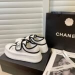 Chanel White CC Cap Toe Slipon Sneaker White - Image 3