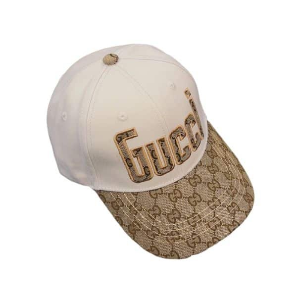 xr:d:DAFfTu4b7Ls:20,j:44711148326,t:23040608 Gucci Letter GG Canvas Baseball Cap White - Image 1