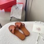 Hermes Oran Sandals Stitching In Brown - Image 2