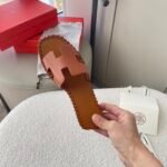 Hermes Oran Sandals Stitching In Brown - Image 3
