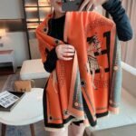 Hermes Cashmere Muffler Orange - Image 2