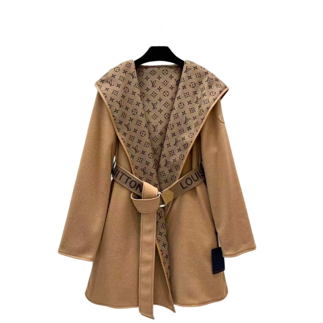 TBNB-38-2 Louis Vuitton Classic Monogram Wool Brown Coats - Image 1