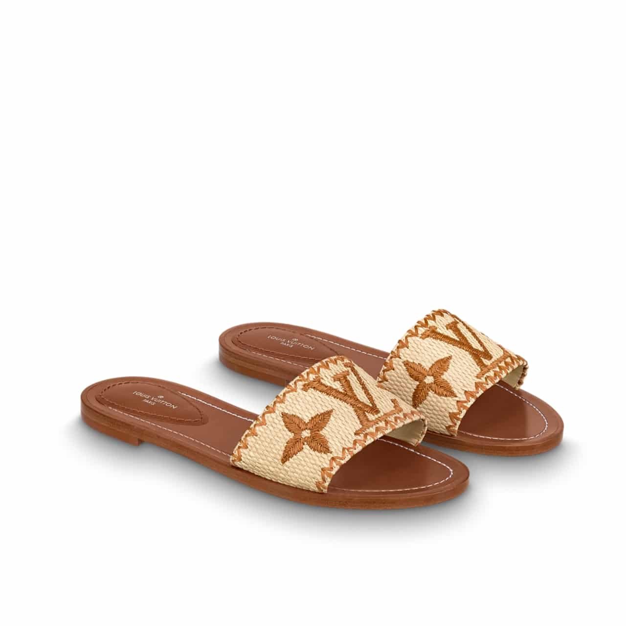 Thumbnail-25-8 Louis Vuitton Lock It Flat Mule Cognac Brown Leather 1A8SVI - Image 1