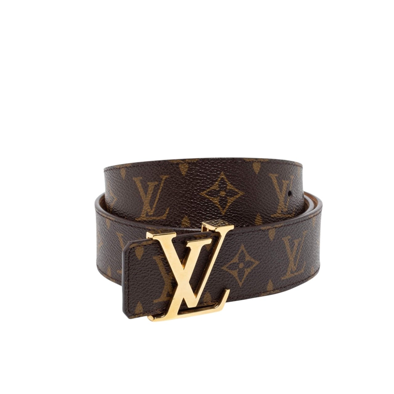 Thumbnail-27-1 Louis Vuitton Initiales Reversible Monogram Eclipse Canvas Belt Gold Metal 4Cm - Image 1