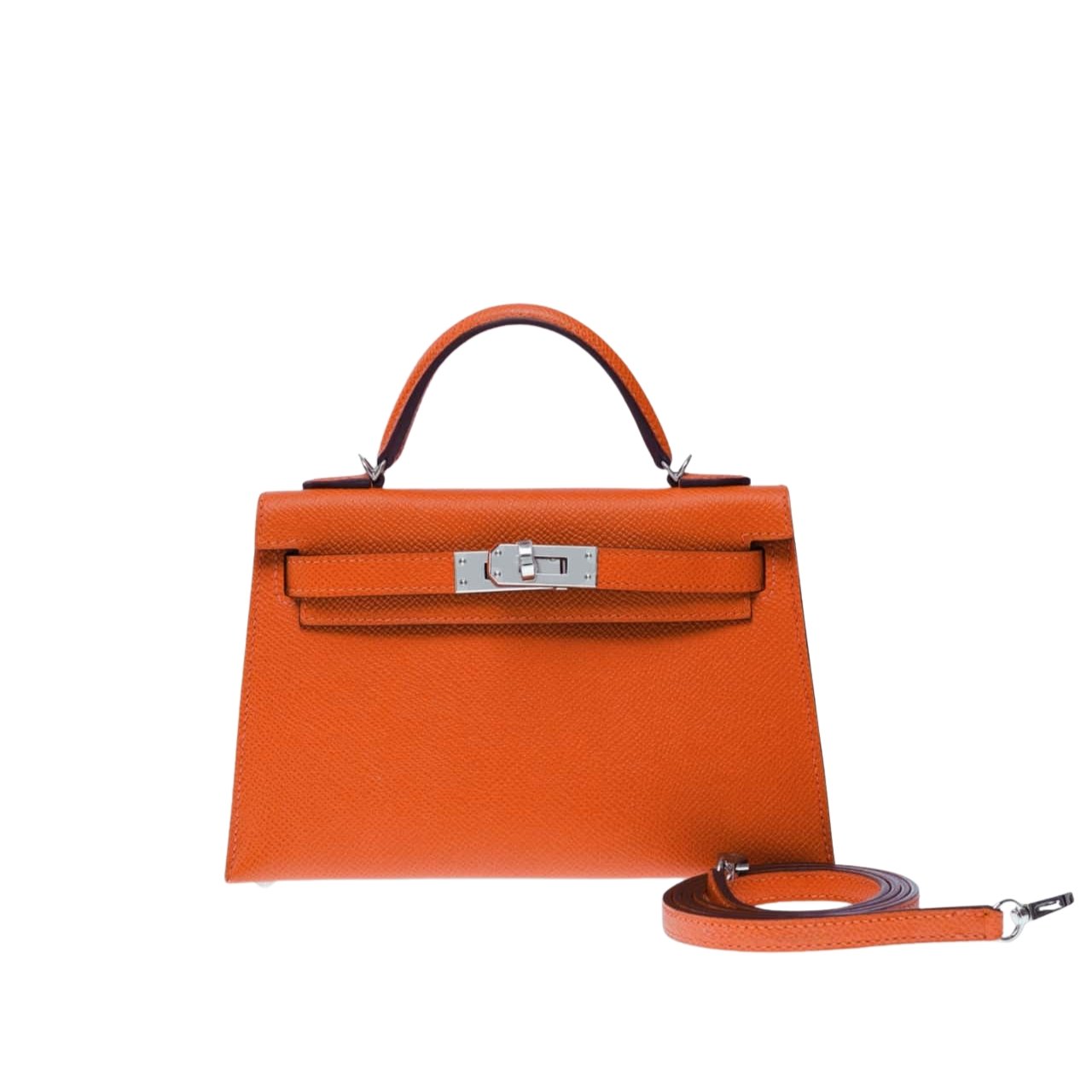 Thumbnail-52-2 Hermes Kelly Mini Epsom Handbag Orange 19Cm - Image 1