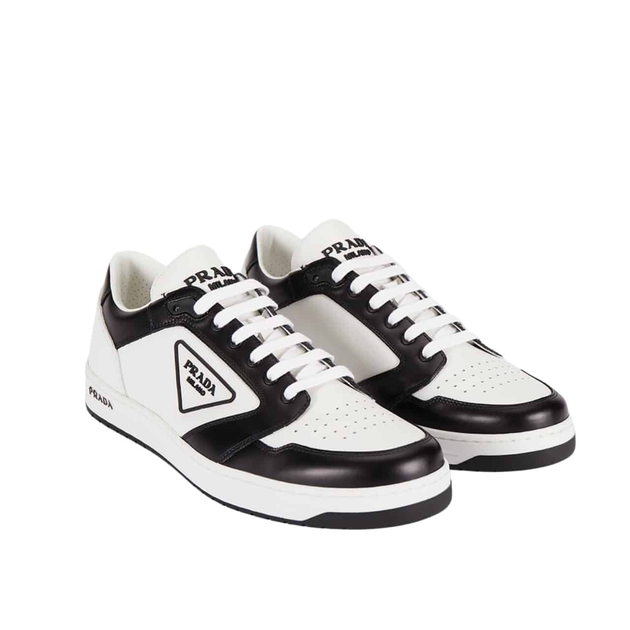 Thumbnail-54-1-1 Prada District Leather Sneaker Black White 1E790M 3LJ6 F0964 F 030 - Image 1