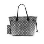 Louis Vuitton Neverfull MM Monogram Jacquard Denim Grey 31cm M21465